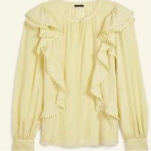 NWT ANN TAYLOR BOBBLE TRIM PULLOVER citrine small